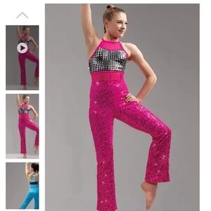 Weissman Dance Costume Teenage Dream Large Child 15573 Hot Pink Fucshia